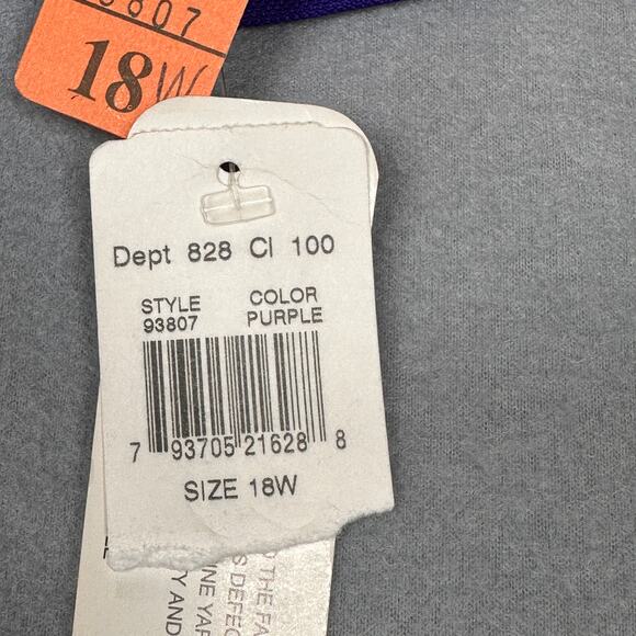 Vintage Karis Korner Blazer Womens 18W Purple Short Sleeve V Neck Button up Top - Picture 8 of 10